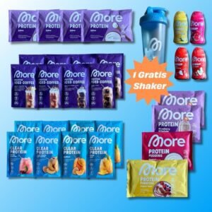 XXL Protein Box - MORE Nutrition - (Zerup, Clear Whey, Protein Iced Coffee, Protein Milkshake, Protein Sahne, Protein Grießpudding, Protein Pudding, Shaker)